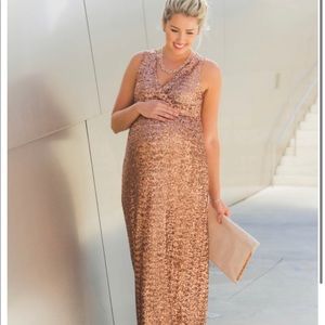 COPY - Gold sequins Maternity dress